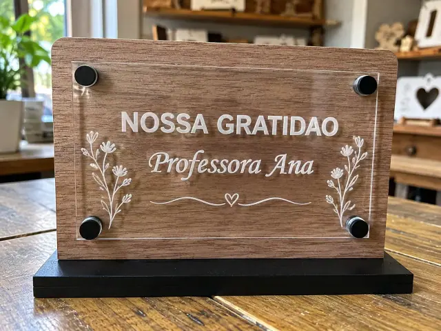 Mockup ilustrativo de placas de homenagem